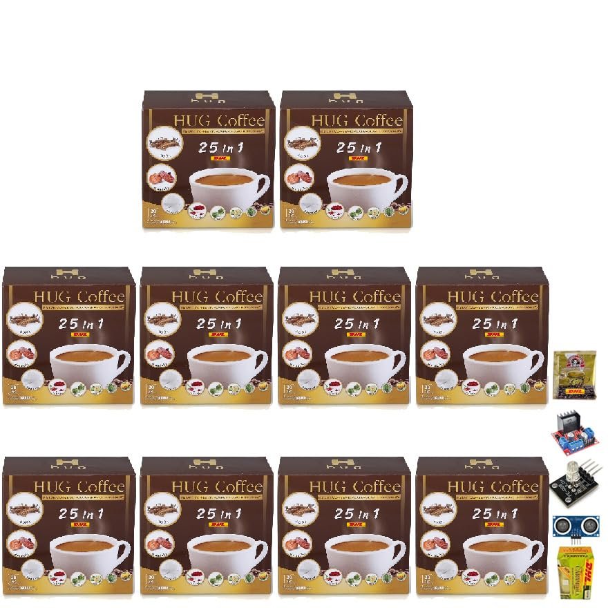 Delicious Intense Fruit Snack Roasted Mellow HugInstant HugCoffee Mix 25 in1 Powder Arabica 20 Sachets/Box Set 10 By Beautygoodshop [Get Free For You Beauty Gifts]