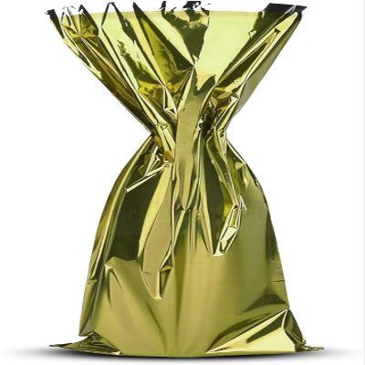 MT Products Gold Metallic Mylar Wine Gift Bags 6.5" x 18" - Great for wine Pull - Case of 200