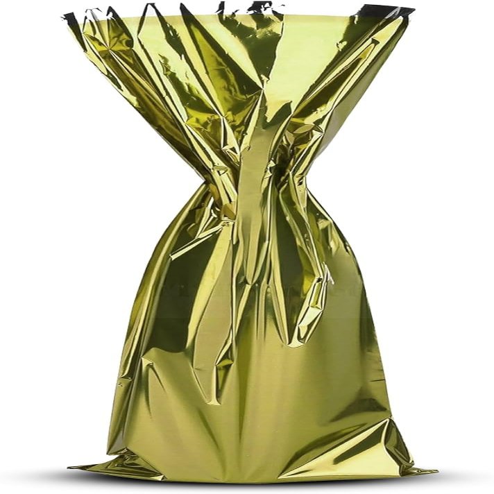 MT Products Gold Metallic Mylar Wine Gift Bags 6.5" x 18" - Great for wine Pull - Case of 200