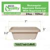 EcoQuality 24oz Disposable Bowls with Fiber Lids - Rectangular Compostable Sugarcane Fiber Biodegradable Paper Bowls Eco-Friendly Take Out Food Storage Containers, Microwave Safe, Meal Prep (250) view 3