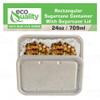 EcoQuality 24oz Disposable Bowls with Fiber Lids - Rectangular Compostable Sugarcane Fiber Biodegradable Paper Bowls Eco-Friendly Take Out Food Storage Containers, Microwave Safe, Meal Prep (250) view 4