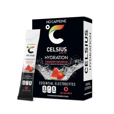 CELSIUS Hydration Strawberry Watermelon, Sugar Free Electrolyte Hydration Drink Mix (Pack of 14)