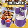 Party Solids Purple Paper Cups 9 oz - 50 Disposable Cups for Hot & Cold Drinks - Durable 280 GSM Coffee Tea Tumblers for Parties Events & To Go view 2