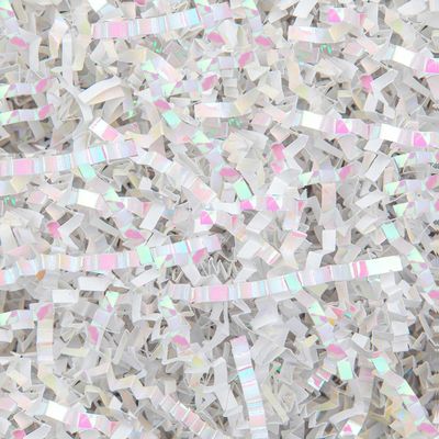 8.5oz Crinkle Paper Filler, Gift Baskets Gift Boxes Crafts Shredded Cut Paper Packaging Decorative Stuffing & Cushioning Confetti for Easter Birthday Wedding Party Favor Diamond White