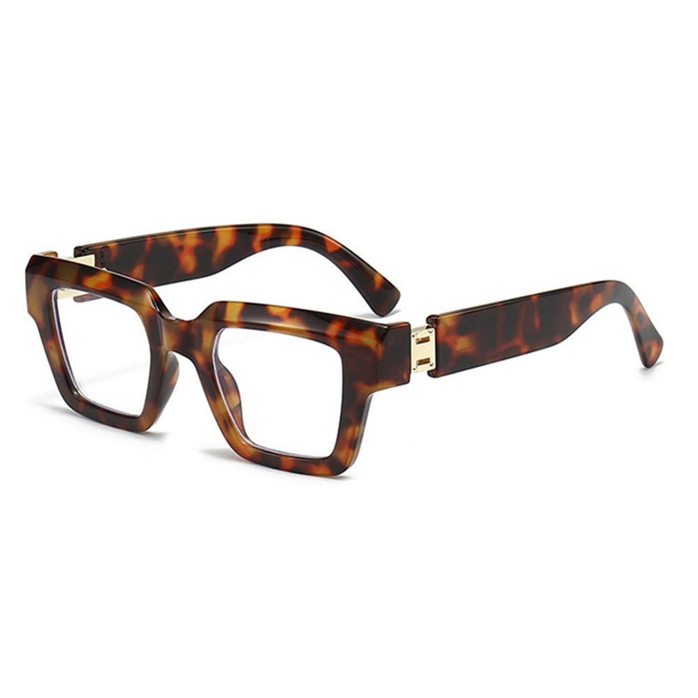 bullabulling Style Reading Glasses for Women Men, Fashion Square Blue Light Blocking Readers L05 (leopard, 2.25, x)
