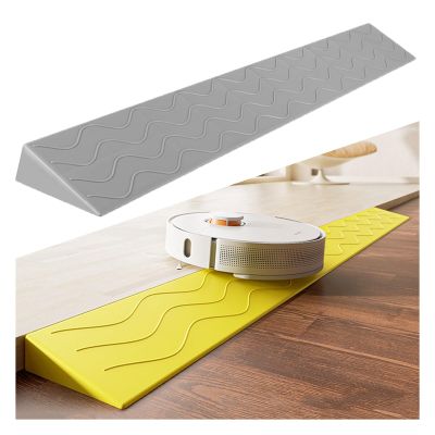Home Threshold Ramp Mat 1-10 Centimetre High Indoor Step Mats Kerbstone Ramp Portable Climbing Mats Non-slip Textured Design Suitable for Trolleys Toy Cars Office Doorways Easy to Install(Gray,H8CM)