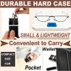 Yiwaeye 3 Pack Foldable Reading Glasses Blue Light UV Blocking, Compact Thin Half Frame Readers with Portable Cases for Men Women Black/Gunmetal/Red +2.5 view 3