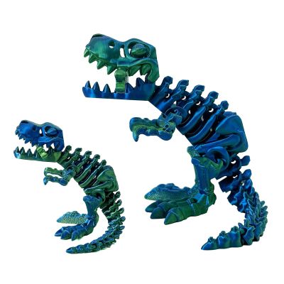 2Pcs 3D Printed Dinosaur BonesArticulated TRex Skeleton3D Printed Dragon Fidget Home Office Decor,Full Articulated TRexPoseable T-Rex with Flexible JointsAdults Fidget for Autism/ADHD