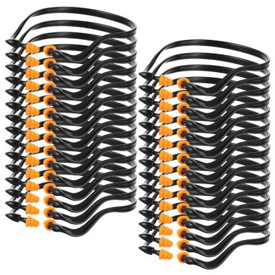 30 Pcs Banded Ear Plugs for Shooting Range Silicone Reusable Ear Protection Plugs Noise Cancelling Lightweight Earplug for Hearing Protection Sleeping Work Construction Concerts Reduction(Black)