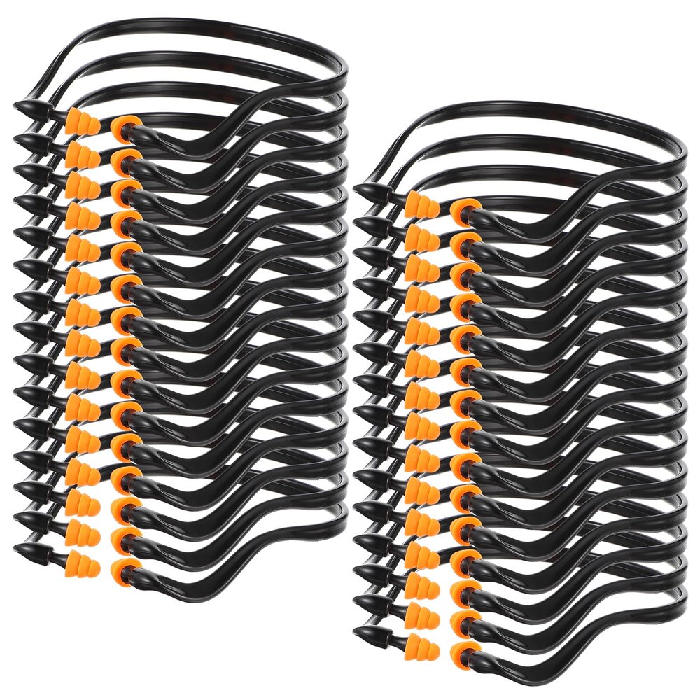 30 Pcs Banded Ear Plugs for Shooting Range Silicone Reusable Ear Protection Plugs Noise Cancelling Lightweight Earplug for Hearing Protection Sleeping Work Construction Concerts Reduction(Black)