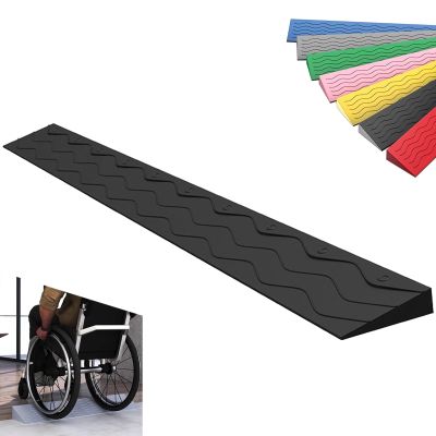 WXXSHGDW Door Ramps for Wheelchairs, Threshold Ramp, 0.4-3.9" Rise Height Plastic Ramp, for Indoor and Outdoor Use, Wheelchairs, Sweeping Robots, Carts, Bicycles, Anti-Slip(Black,100 * 18 * 8.5cm)