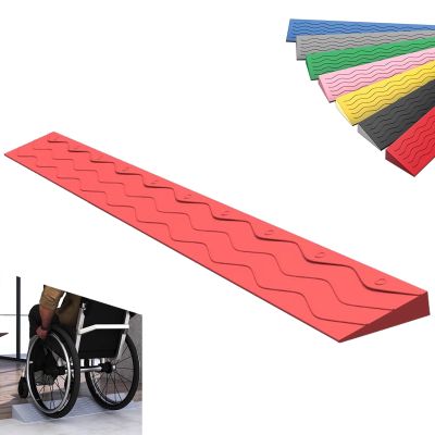 WXXSHGDW Door Ramps for Wheelchairs, Threshold Ramp, 0.4-3.9" Rise Height Plastic Ramp, for Indoor and Outdoor Use, Wheelchairs, Sweeping Robots, Carts, Bicycles, Anti-Slip(Red,100 * 18 * 8.5cm)