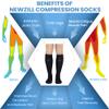 NEWZILL Medical Compression Socks for Women & Men Circulation 20-30 mmHg, Best Support for Running Athletic Cycling Nursing Travel Work and Fitness (S/M Ice/Green/Gray 3-Pairs) view 3