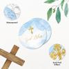 Mobiusea Creation First Communion God Bless Baptism Stickers for Boys | 2 inch | Blue Gold Foil Cross| 60pcs Waterproof Christian Thank You Religious Stickers Baptism Favor Tag Labels view 4