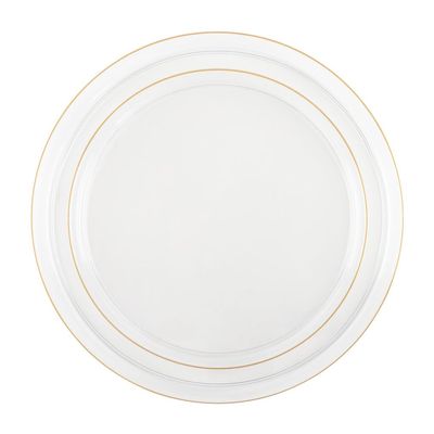 EcoQuality 8 inch Salad Plates and 10 inch Dinner Plates with Gold Rim Disposable, Elegant, Disposable, Versatile Plates for Everyday Use, and Special Occasions Stylish Tableware (20)