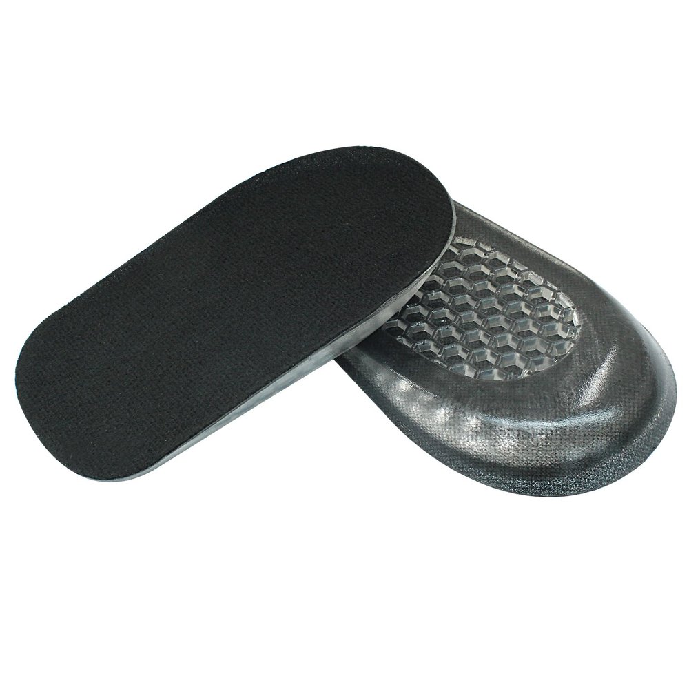 Hitefu 1 Pairs Silicone Heel Lifts for Leg Length Discrepancy, Gel Height Increase Insoles for Men & Women, Soft Shoe Lifts for Uneven Legs (1/2 Inch - Black)