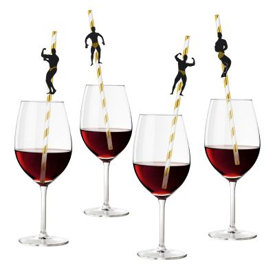 36 Pcs Bachelorette Straws, Funny Male Dancer Drinking Straws for Bachelorette Party, Bridal Shower Party, Party Favors Decorations Supplies (Gold)