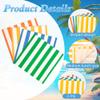 100 Pcs Summer Striped Paper Napkins Bright Cabana Stripe Disposable Napkins 6.5 Inch Colorful Stripes Beverage Napkin for Pool Beach Summer Wedding Birthday Baby Shower Party Supplies view 3