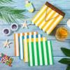 100 Pcs Summer Striped Paper Napkins Bright Cabana Stripe Disposable Napkins 6.5 Inch Colorful Stripes Beverage Napkin for Pool Beach Summer Wedding Birthday Baby Shower Party Supplies view 4