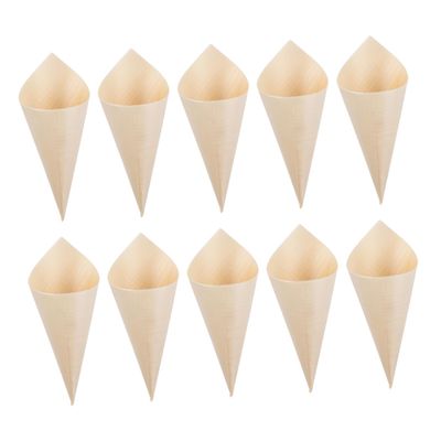 HAPINARY 150pcs Delicate Dessert Ice Cones Multi-purpose Food Containers Compact Wooden Ice Cream Cups