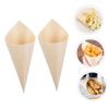 Anneome 150pcs Delicate Wooden Food Cones Disposable Dessert Cups Mini Ice Cream Cups for Wedding Party Outdoor Picnic view 3