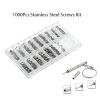 1000pcs Screws Set Stainless Steel for Micro Glasses Sunglass Watch Spectacles Phone Tablet Screws Nuts Screwdriver Repair Tool(1 mini Screwdriver) view 2
