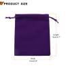 HARFINGTON 20pcs Velvet Gift Bags 3.9" x 4.7" Drawstring Jewelry Pouches Reusable Gift Packaging Storage Bags with Drawstring for Jewelry Bracelet Headphone Bead Gift Candy, Dark Purple view 2