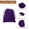 HARFINGTON 20pcs Velvet Gift Bags 3.9" x 4.7" Drawstring Jewelry Pouches Reusable Gift Packaging Storage Bags with Drawstring for Jewelry Bracelet Headphone Bead Gift Candy, Dark Purple view 4