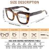 REAVEE 3 Pack Reading Glasses for Women Thick Frame, Blue Light Blocking Computer Stylish Cute Readers Cheaters with Spring Hinge, Black+Pink Leopard+Purple, 3.5 view 4