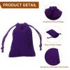HARFINGTON 20pcs Velvet Gift Bags 2" x 2.8" Drawstring Jewelry Pouches Reusable Gift Packaging Storage Bags with Drawstring for Jewelry Bracelet Headphone Bead Gift Candy, Dark Purple view 4