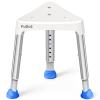 Space-Saving Triangular Shower Chair for Inside Shower, FSA/HSA Eligible 400 lbs Adjustable Shower Stool for Elderly and Disabled, Non-Slip Bathtub Chair with Stable-Bracing, Tool-Free Assembly, White view 1