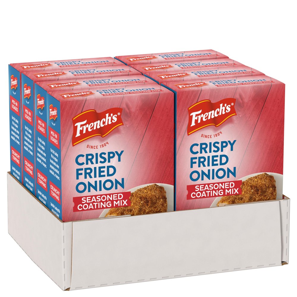 French's Seasoned Coating Mix, Crispy Fried Onion, Delicious Swap for Traditional Breadcrumbs When Preparing Meatloaf, Meatballs, or Burgers, 5 oz (Pack of 8)