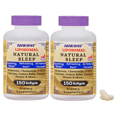Nikoni Liposomal Natural Sleep Aid Supplement, Supports Natural and Soothing Sleep -300 Softgels