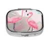 Love Flamingo Travel Pill Organizer. 2-Compartment Pill Box, Portable Mini Pill Box, Vitamin Medicine Storage Box view 1