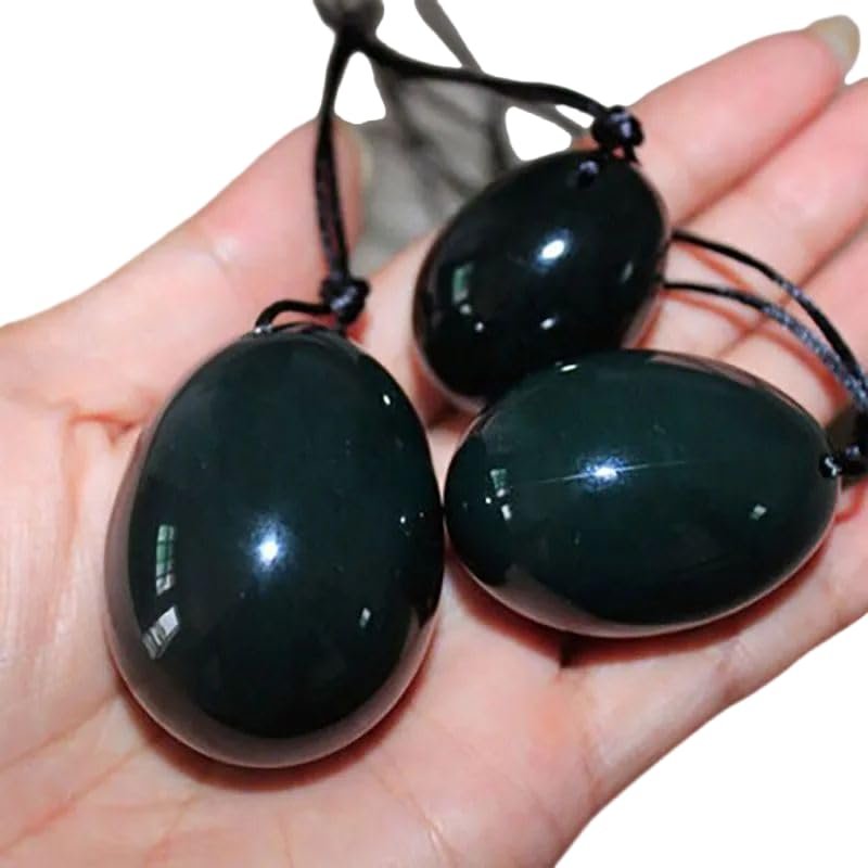 BGGEXA 3pcs Nephrite Jade Eggs for Women Kegel Exercise Drop Shipping Jade Yoni Egg Set Muscle Drilled Massage Stone-Yoni Eggs 3pcs