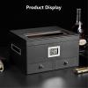 Cigar Humidor with Digital Hygrometer & Humidifier, Spanish Cedar Wood Cigar Storage Box Transparent Top Display Case (Holds Up to 25-50 Cigars) view 4