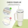 Custom Cover Name Plate for Travel Mug 30 40 oz Custom Stainless Steel Coffee Mug Name Plate for Lid with Text Personalized Cup Accessories Cup Custom Name Plate for Lid 30 oz White view 3