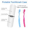 2-Piece Denture Cleaning Brush Set - Multi-Layered Bristles False Toothbrush with Ergonomic Handle and White Carrying Case for Fake Teeth Cleaning, Travel-Sized Oral Care Tool (Blue&Red, One Size) view 4