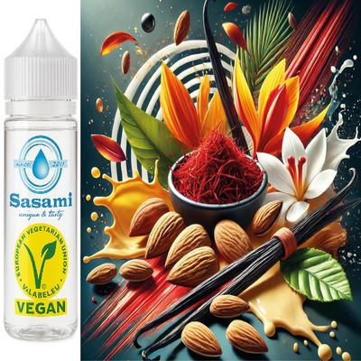 Royal Almond-Saffron Cream - Saffron, Almond & Vanilla Flavor Concentrate - Vegan - Sasami - 100ml