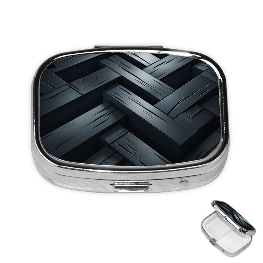 Pill Case Black Rectangular Small Pill Box 3 Compartment Medicine Organizer Travel Pill Organizer for Pocket Purse Pill Dispenser Portable Pill Container Vitamin Box