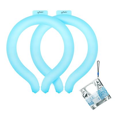 2PCS Neck Cooling Tube with Insulated Bag, Reusable Neck Coolers Wearable Body Cooling Products for Hot Weather in Summer