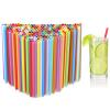 [1000 Pcs] Colorful Disposable Drinking Plastic Straws - Long Cocktail Bar Bulk Straws(8.2" longX0.23" diameter) view 1