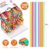 [1000 Pcs] Colorful Disposable Drinking Plastic Straws - Long Cocktail Bar Bulk Straws(8.2" longX0.23" diameter) view 2