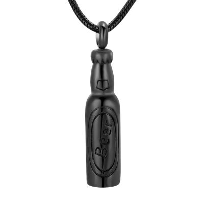 BIAIHQIE Beer Bottle Keepsake Urn Necklace for Human Ashes Holder Cremation Urn Necklace for Pet Ashes