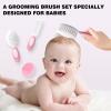 Baby Grooming SetBaby Health Care Set Baby Brush Soft Bristles 3 Piece Baby Care Set Baby Hair Brush and Comb Set Baby Hair Brush Baby Comb Silicone Baby Cradle Cap Brush Set view 4