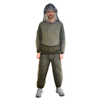 gumkeg Mosquito Suit, Bug Net Pants & Jacket with Hood, Full Body Bug Suit for Gardening & Outdoor Protection from Bugs, Flies, Gnats, No-See-Ums & Midges, Mosquito Clothing for Women & Men, M Size