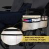 Beige White Ombre Wheelchair Bag with Cup Holder Walker Bag with Reflective Stripes for Seniors Electric Wheel Chair Accessories for Adults Beige Gradient Modern Wheelchair Side Bag for Rollator view 4