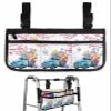 Easter Eggs Wheelchair Bag with Cup Holder Walker Bag with Reflective Stripes for Seniors Electric Wheel Chair Accessories for Adults Flowers Trucks Butterfly White Wheelchair Side Bag for Rollator view 1