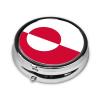 Greenland Flag Weekly Pill Organizer - Square Travel Pill Box with Multiple Compartments, Ideal for Vitamins, Supplements, and Cod Liver Oil Storage. view 2