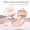 Goffing Travel Pill Organizer Box with Medicine Labels, 2Pack 7 Compartments Portable Pill Case, Daily Medication Organizer Storage Pill Container for Pocket Pharmacy(Pink S+L 2Pack) view 4
